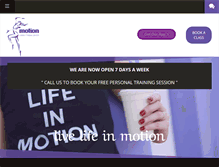 Tablet Screenshot of motionfitnesscenter.com
